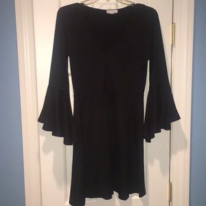 Socialite Black Bell Sleeve Dress